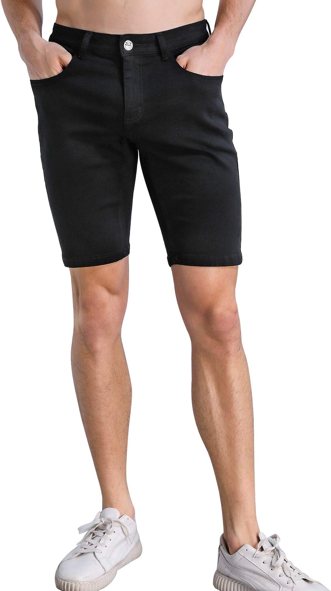 Slim Ripped Jean Short for Men, Men's Casual Stretch Slim Fit Denim Short
