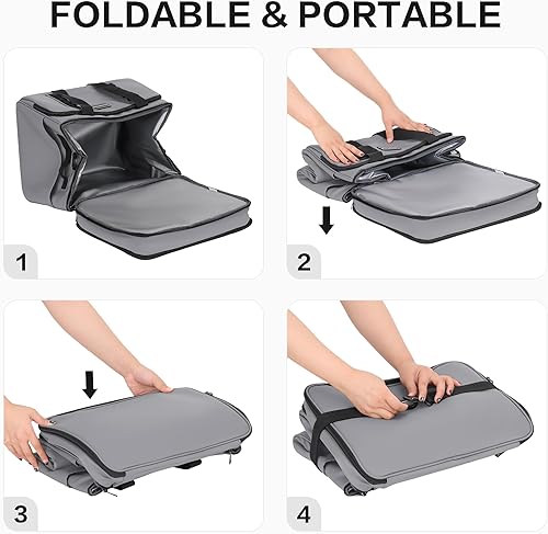 Miniatura 6 de Bolsa Enfriadora Suave Aislada, Enfriadores de Hielo Grandes de Lados Suaves para Playa, Plegable y Portátil Negro (60 CAN XL),Gris (60 CAN