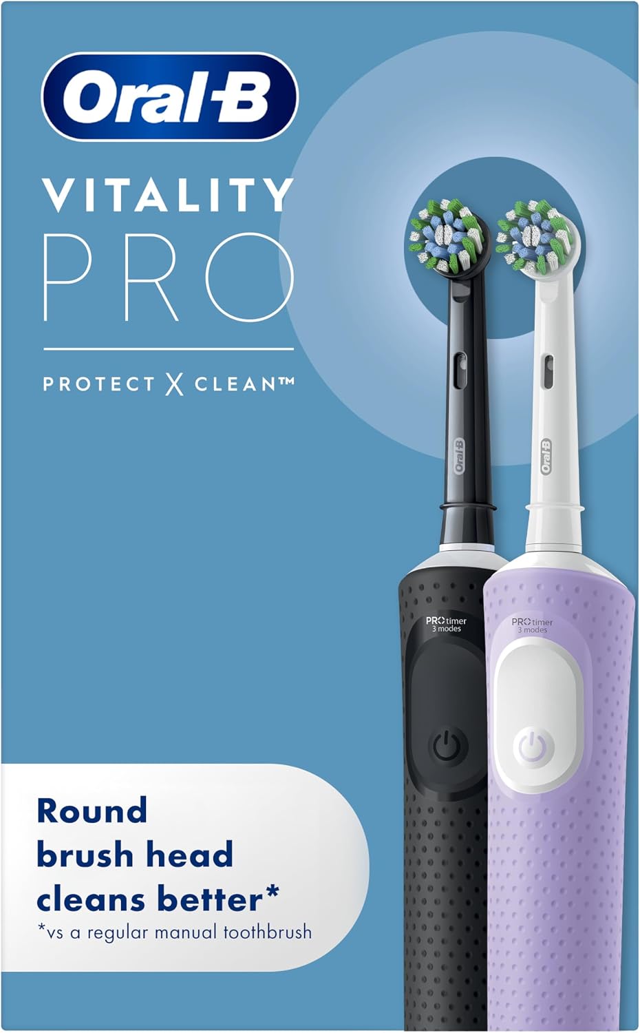 Vitality Pro 2x Electric Toothbrushes For Adults, 2 Toothbrush Heads