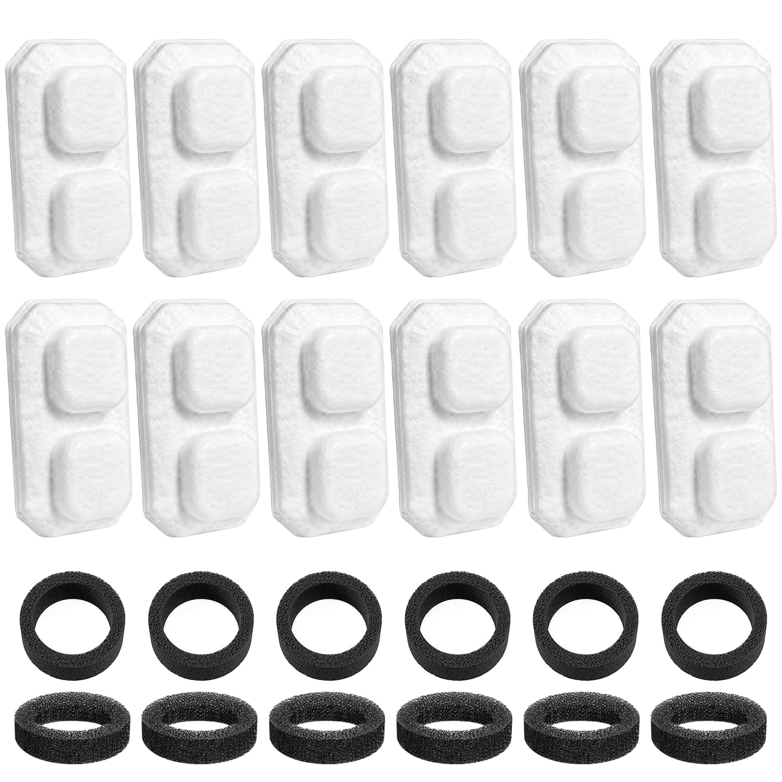 12 Pack Pet Water Fountain Filter Set for Neareal 108oz/3.2L Pet Fountain | Includes 12 T…