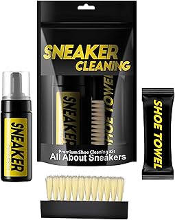 استمتع بمنظف الأحذية الرائع: الحل المثالي لتنظيف الأحذية البيضاء بسرعة وسهولة - يتضمن مجموعة مكونة من 3 قطع مع زجاجة تنظيف وفرشاة وقطعة قماش خاصة لتعزيز أسلوبك