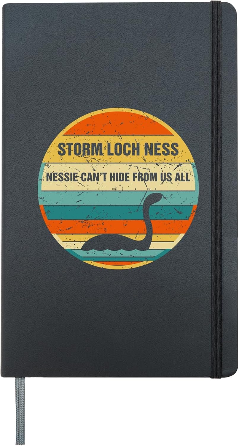 Storm Loch Ness Vintage Nessie Sunset Retro Gifts For Friend Hardcover Journal, Black