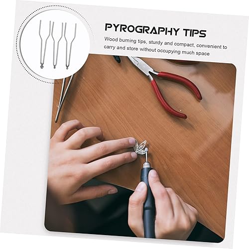 Miniatura 3 de FOYTOKI 3 unids punta de pirógrafo Pro Herramientas Herramientas de leña Kit de cuero Pirografía Alambre Plumas Pluma Accesorios de quema de madera