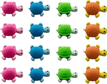 36 Pcs Pencil Eraser Set, 3D Cute Erasers for Kids, Childrens Gifts, Party Favor, Classroom School Rewards Turtle
