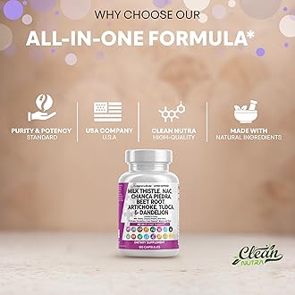 Milk Thistle 3000mg NAC Chanca Piedra 2000mg Beet Root 2000mg Artichoke 2000mg Dandelion Root 1000mg - Liver Cleanse Detox & Repair Supplement Plus TUDCA Choline and Ginger - Made in USA 60 Caps