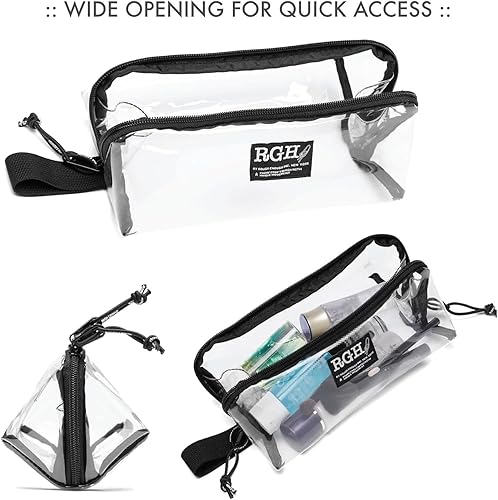 Miniatura 5 de Rough Enough Clear TSA - Neceser de maquillaje aprobado por la TSA, estuche para cosméticos, kit de afeitado, accesorio esencial de viaje con