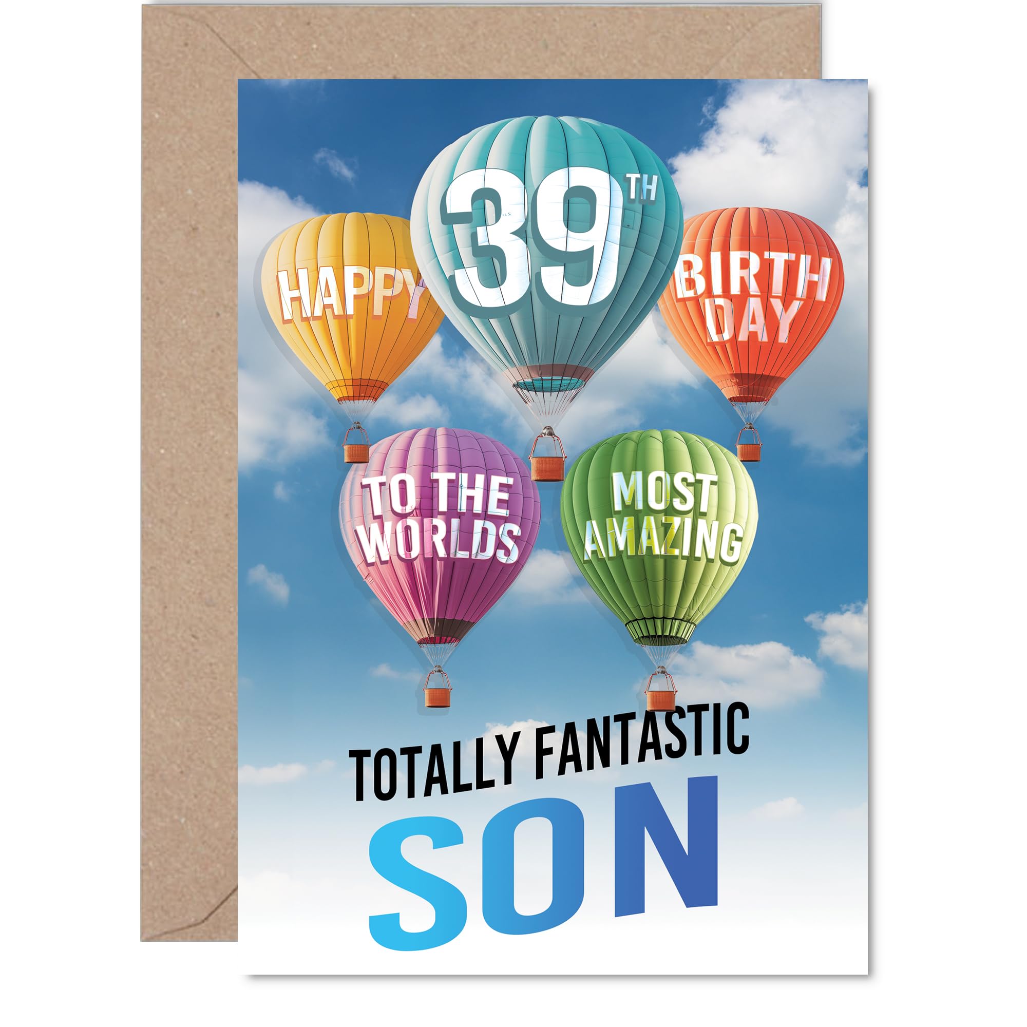 Son 39th Birthday Card, Most Amazing Hot Air Balloon