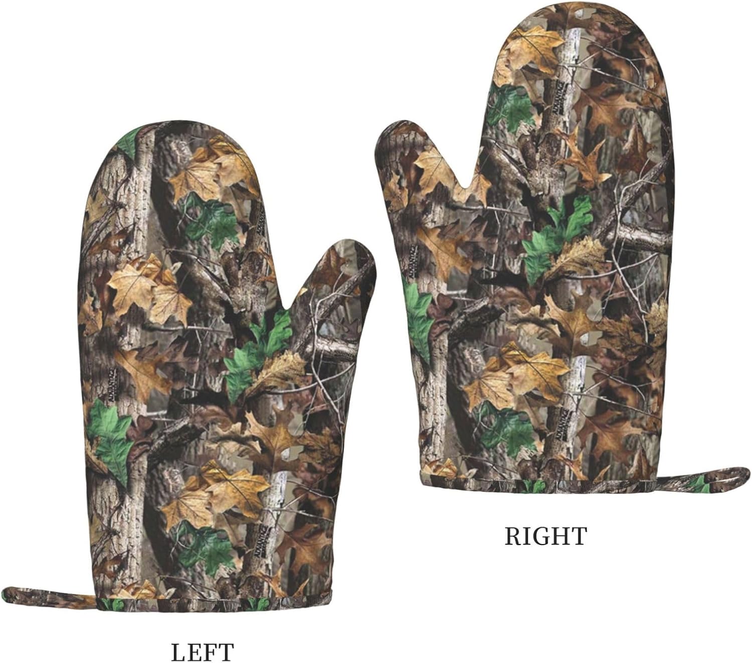 Cold Tree Camouflage Oven Mitts and Pot Holders Set of 4 Heat Resistant Kitchen Gloves with Silicone Palm Hot Pads for Baking Cooking Grilling BBQ