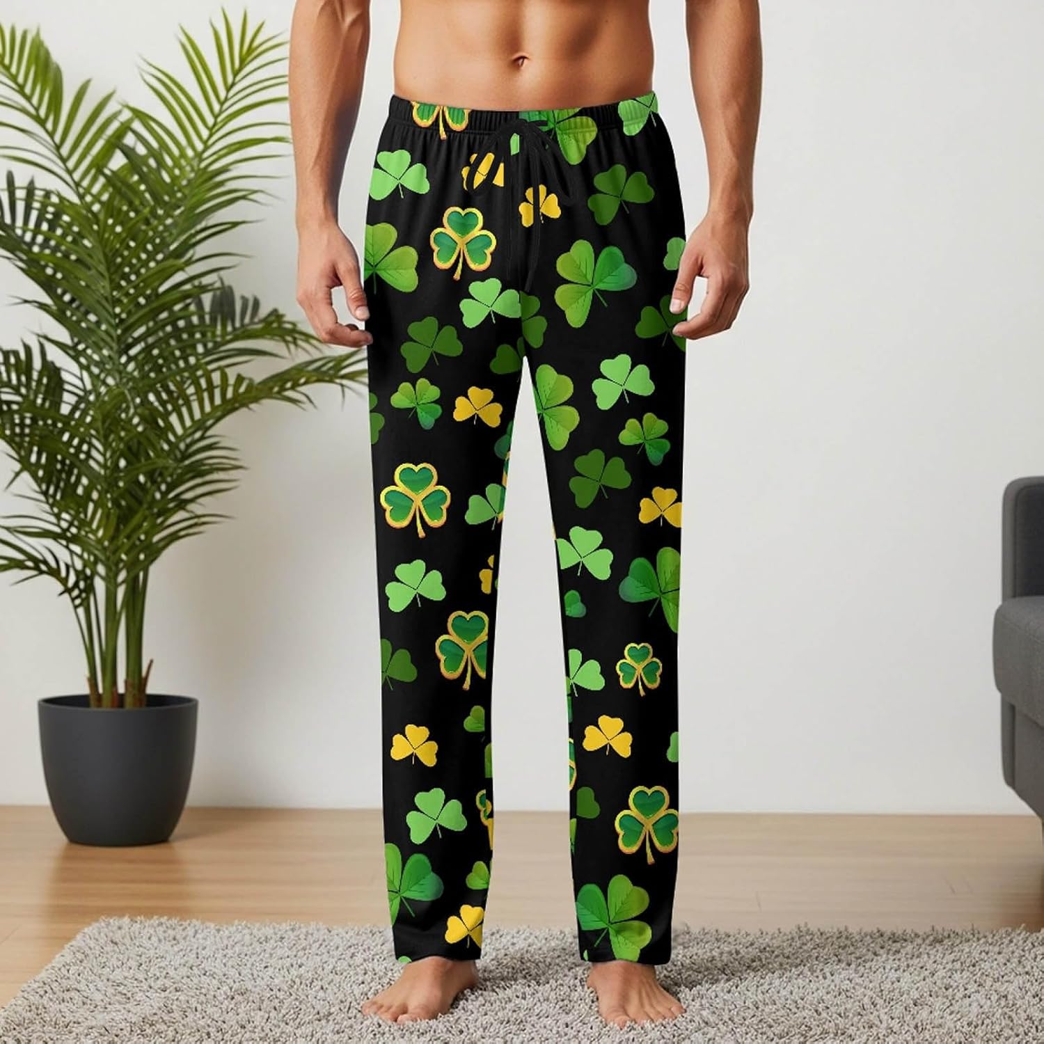 Men's Pajama Bottoms, Pajama Pants Mens Soft lounge sleep pants with Pockets Drawstring - Image 3