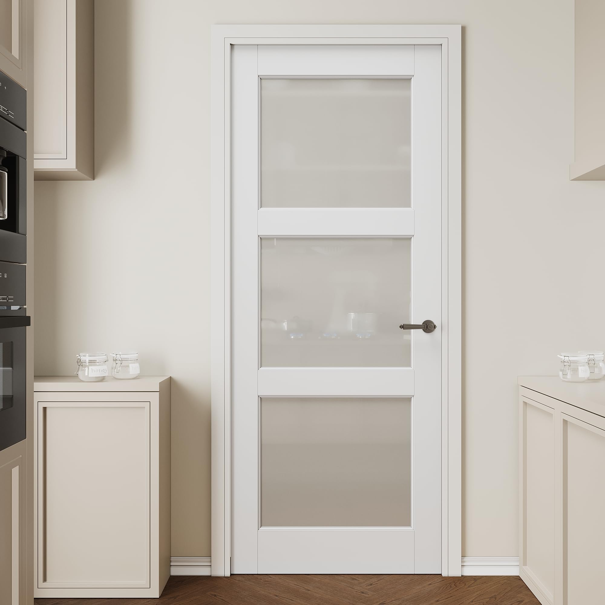CRUTOP 32 x 80 3-Lite Frosted Glass Door
