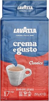 Lavazza Crema e Gusto Ground Coffee Blend, Espresso Dark Roast, 8.8 Ounce (Pack of 4)