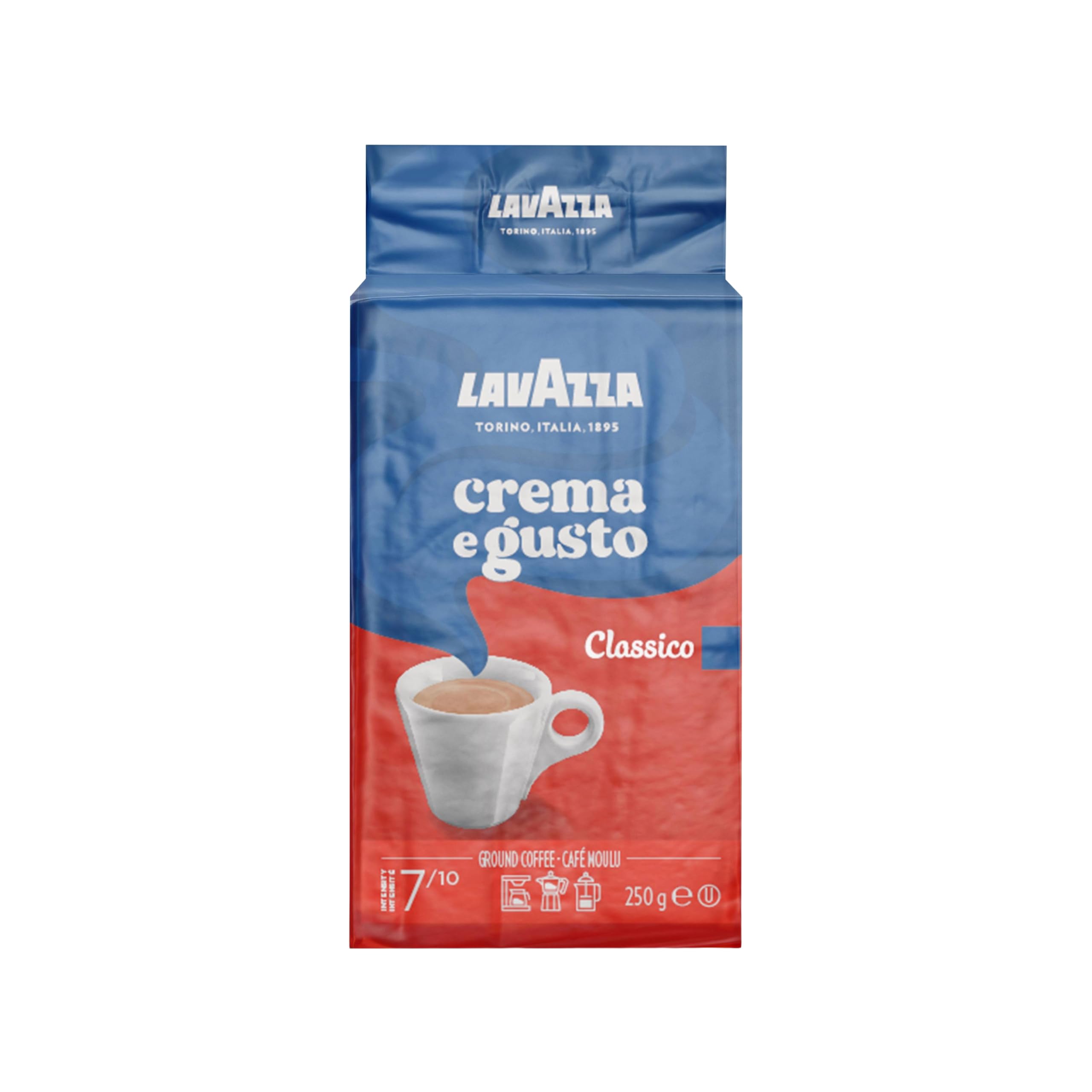 Lavazza Crema e Gusto Ground Coffee Blend, Espresso Dark Roast, 8.8 Ounce (Pack of 4)