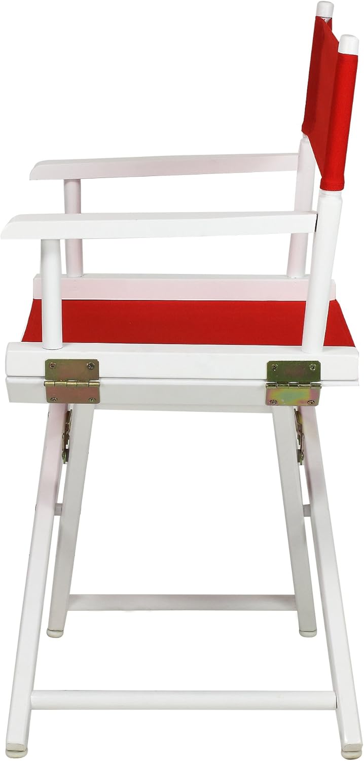 Casual Home 18" Director's Chair White Frame with Red Canvas