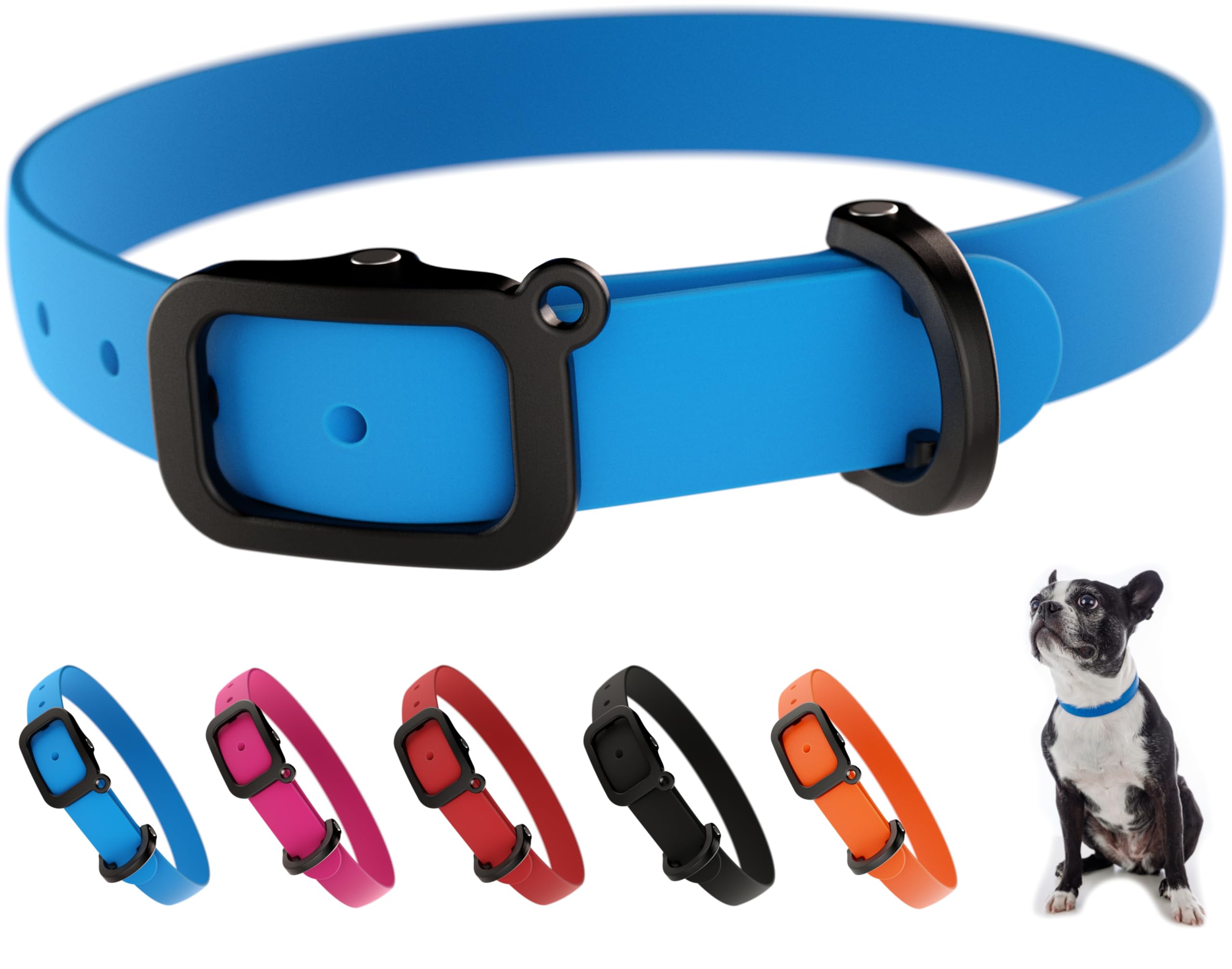 Waterproof Dog Collar - Durable, Comfortable and Adjustable Outdoor Dog Collar with Wear Resistant Buckle and ID Tag Ring for Small Dogs by Nuvuq (