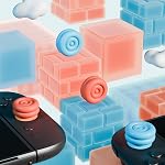 PlayVital Thumbs Bouchons de coussin Poignées pour commutateur Nintendo 2, Couverture de poignée de manche pour Joycon 2, Bouchons pour interrupteur 2 Accessoires - bleu & Orange