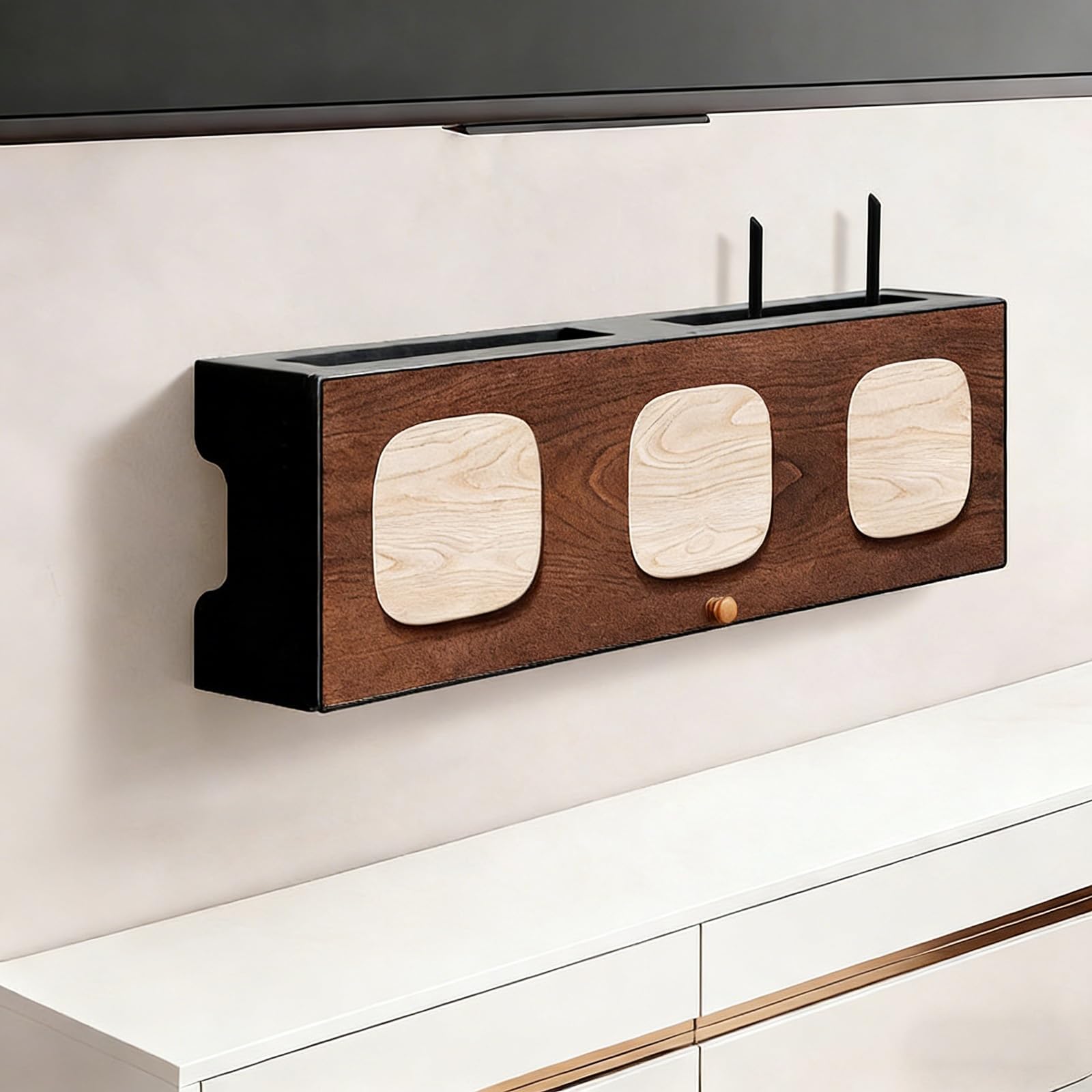 Organisateur de routeur mural WiFi et boîte de rangement de bureau 70cm