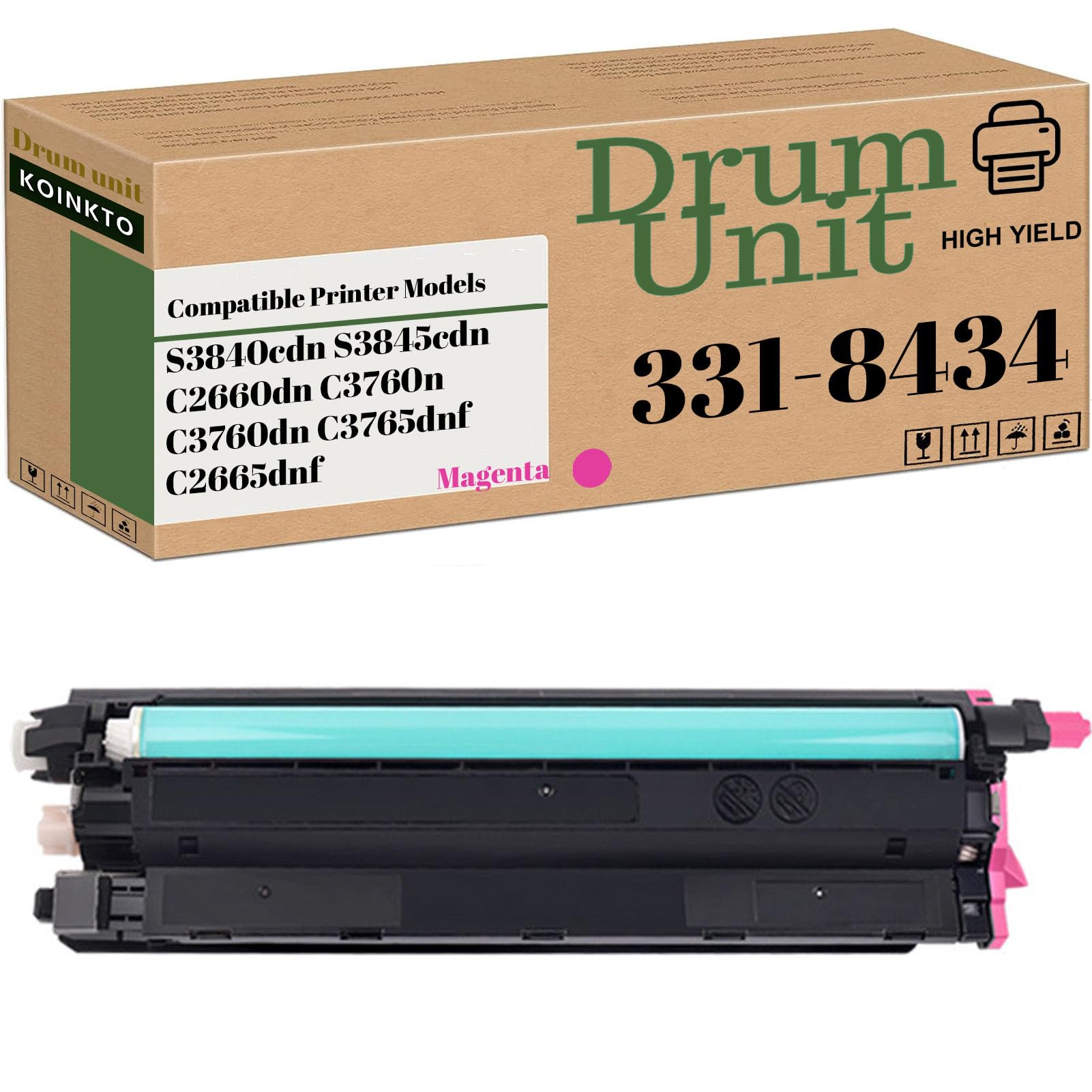 Unità tamburo di ricambio compatibile per stampante Dell TWR5P 331-8434, ad alta resa, compatibile con stampanti C2660dn, C2665dnf, C3760n, C3760dn, C3765dnf, S3840cdn, S3845cdn, confezione da