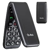 Qubo Seniorenhandy Klapphandy Ohne Vertrag Handy große Tasten Mobiltelefon für Senioren Display 2,4 Zoll, SOS-Funktion, Unterstützung Dual-SIM,Schnellanruf, FM-Radio,Taschenlampe, Schwarz