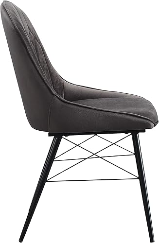 Miniatura 3 de Sillas de comedor para mesa de habitación y sillas de asiento de cocina, juego de 2 sillas laterales tapizadas con diseño capitonado de canal para