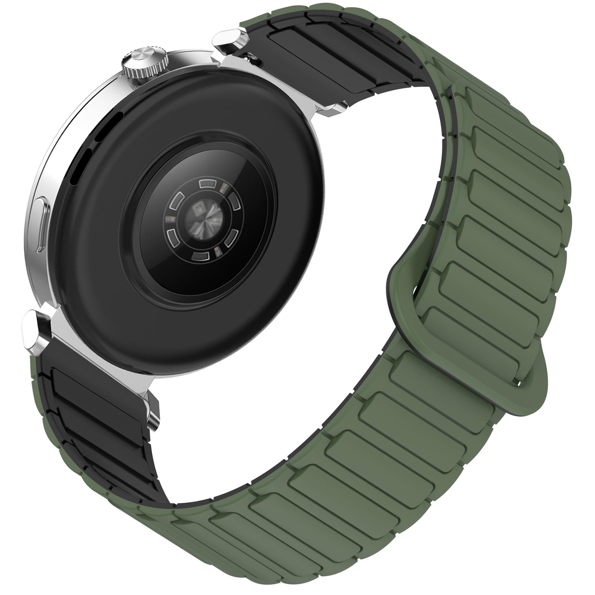 Blueshaweu Bracelet de montre 18 mm 20 mm compatible avec la montre intelligente Withings, en silicone souple, entièrement magnétique, compatible avec ScanWatch 2 38 mm/ScanWatch 2 42 mm