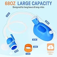 Vista 3 de ONEDONE Urinarios para hombres Orinal portátil para hombres a prueba de derrames, botella de orina masculina con salida de orina separada, embudo