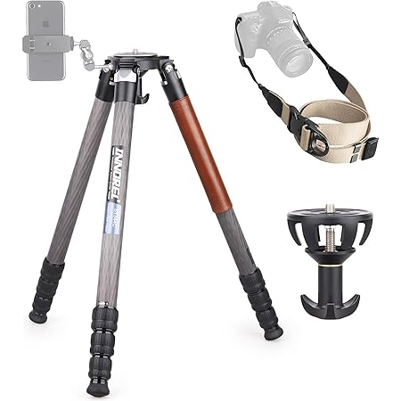 Carbon Fiber Tripod-INNOREL ST344C Professional Heavy Duty Camera Stand with 75mm Bowl Adapter Tube Leg 34mm, Max Load 77.2 lbs/35kg,Max Height 63 in/160cm for DSLR Travel Shooting No Mid-Column