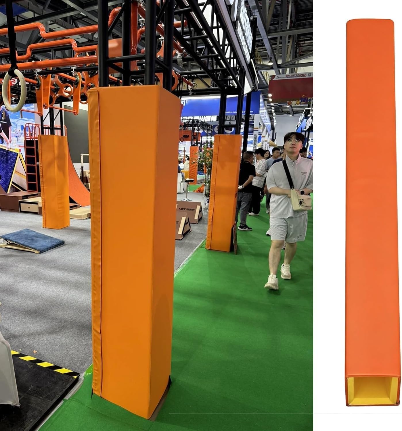 Basketball Post Protector Cover Wrap Around Replacement Pole Pad, Impact Protection Pads for Column, Outdoor Playground Gym Garage Pole Padding