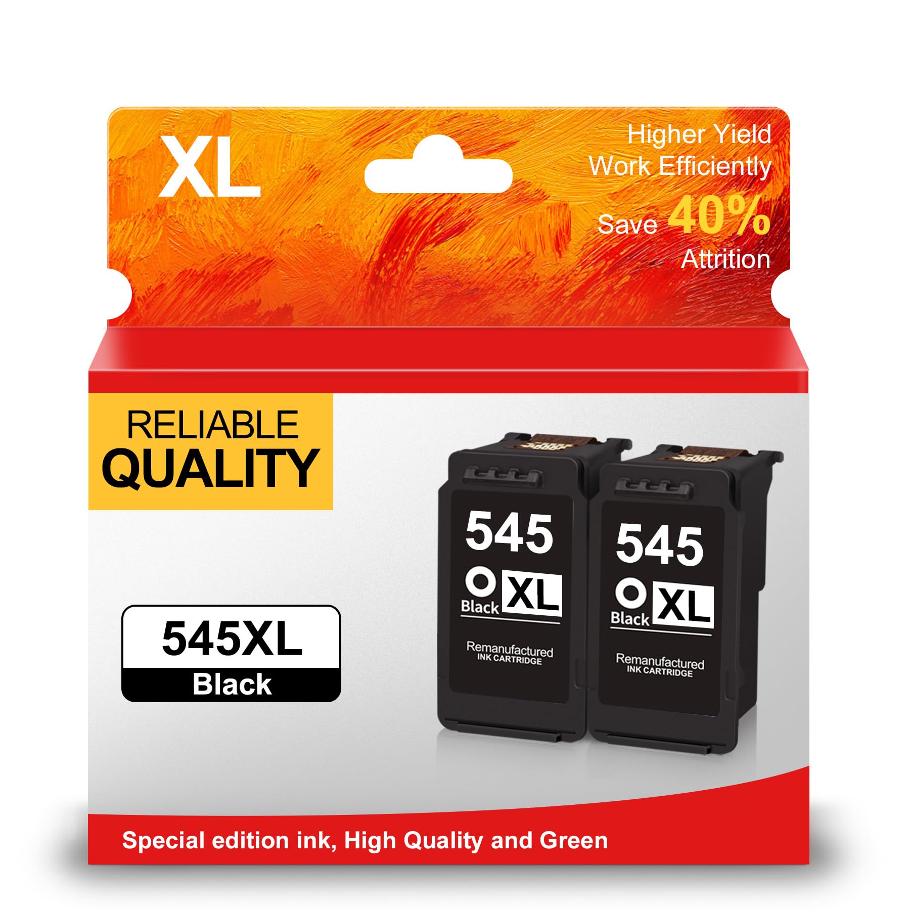 PG-545 Black Ink Cartridge Replacement for Canon PG-545 545XL PG-545XL Combo Pack for Pixma MG2400 MG2450 MG2455 MG2500 MG2540 MG2550 MG2555 MG2555s MG2900 Printer (2 Black)