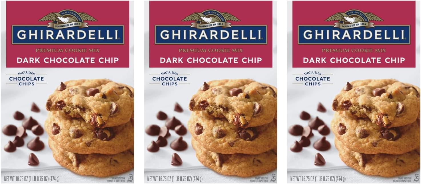Dark Chocolate Chip Cookie Mix Brand (3 Boxes)