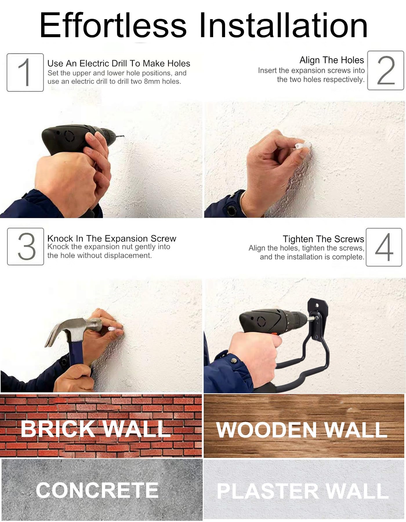 GS Alderaul Percha de herramientas eléctricas de jardín, soporte de pared para recortadora de cuerdas, gancho de almacenamiento para pared de garaje, soporte de pared para recortadora de malezas