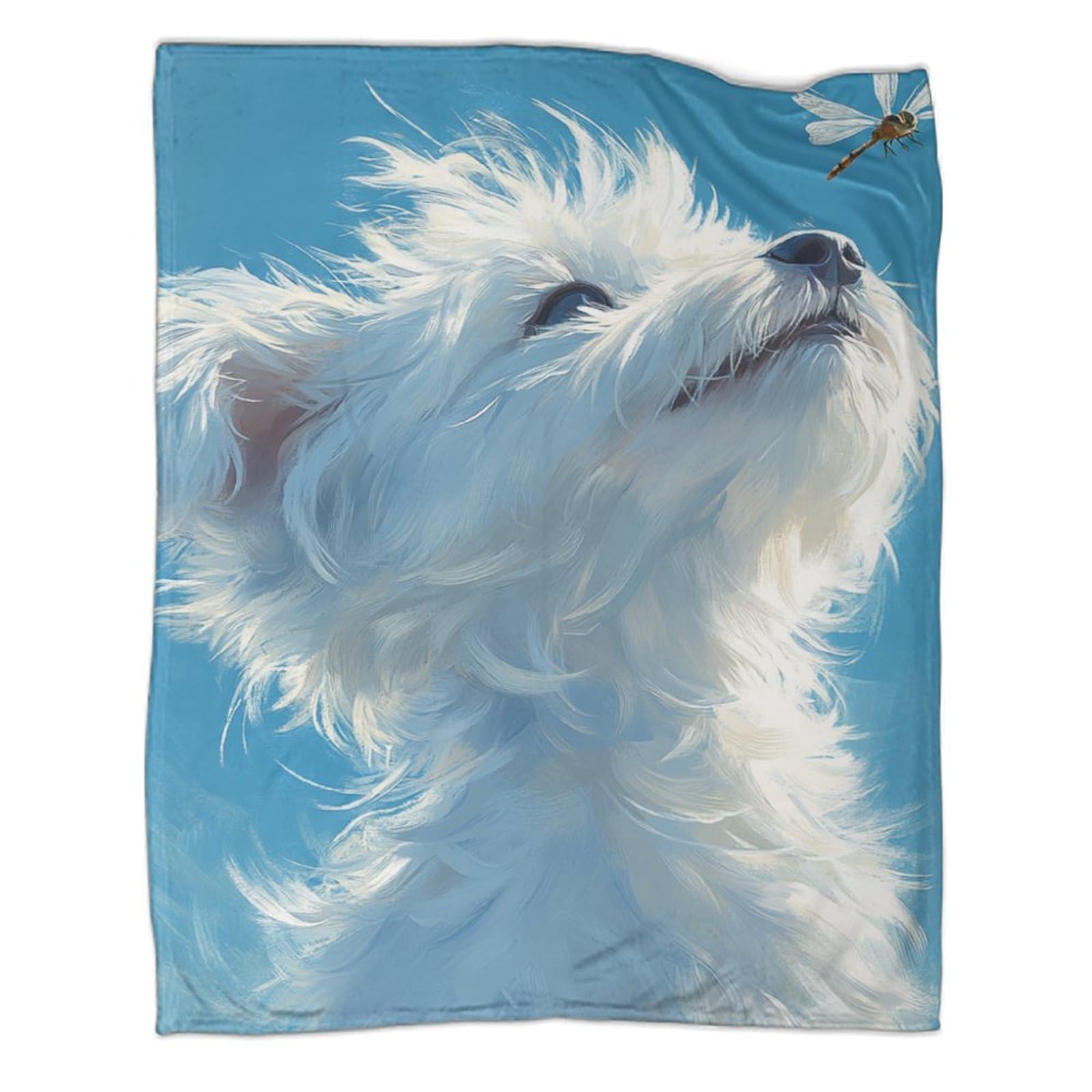Couverture West Highland Terrier blanc chaude pour adultes - Plaid duveteux 200x230