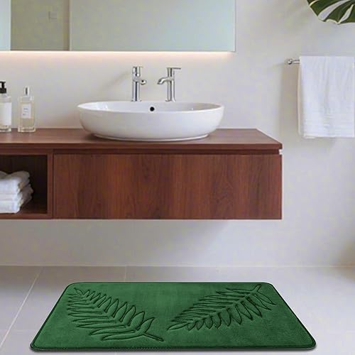Miniatura 8 de Alfombra de baño absorbente de espuma viscoelástica de 36 x 24 pulgadas, de secado rápido, lavables, de franela, terciopelo, antideslizante, para