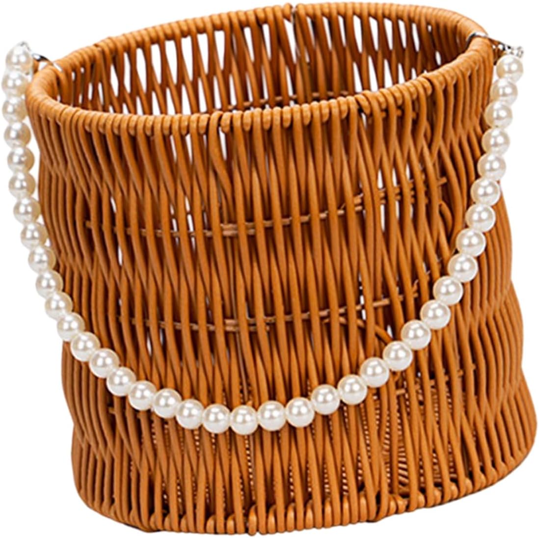Ergonomic Handle Designs Pearls Decorated Storage Box for Magazines Yarn and More Permanent Household Planner
