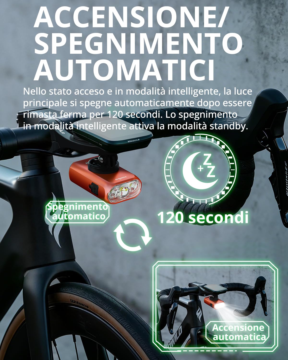 towild BL900 Luci Bici Anteriori 900 Lumen, Doppio Fascio LED Faro Anteriore per Bicicletta Compatibile con Garmin/Wahoo/Bryton Ciclocomputer, Batteria 2200 mAh, Ricarica USB-C