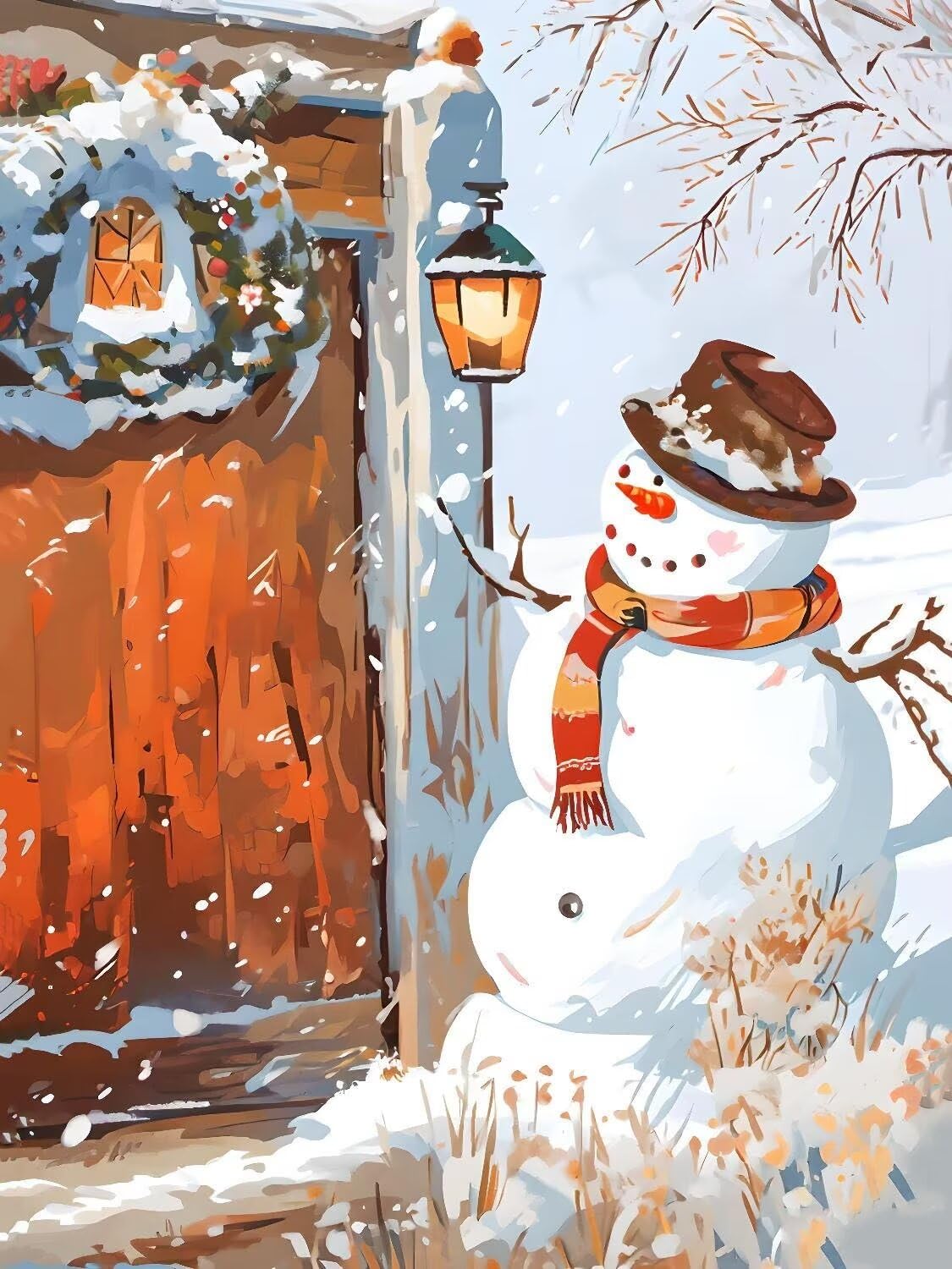 油絵 絵画【雪だるま】 Amazon.co.jp: 数字油絵 絵画 雪だるま 数字塗り絵 大人ののため