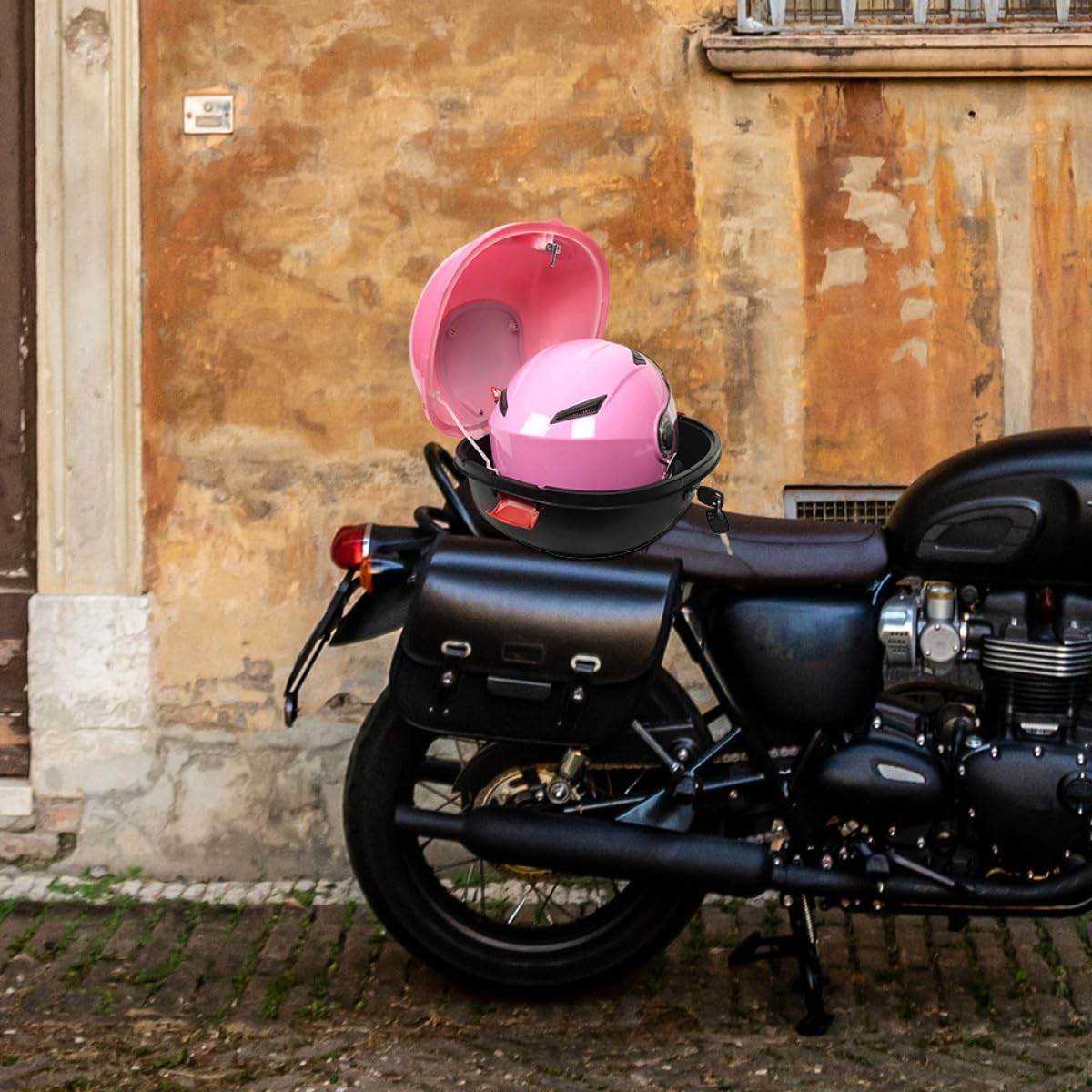 SECFOU Rosa Topcase 1 Satz mit Rückenlehne aus Pp Motorrad