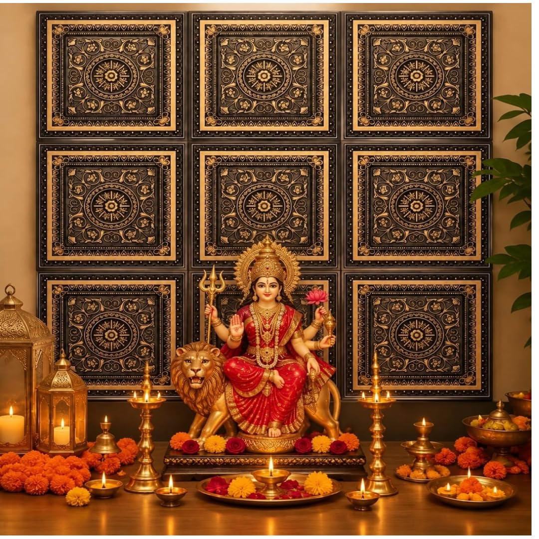 Navratri & Durga Puja Backdrop - 9 Wall Panels -3