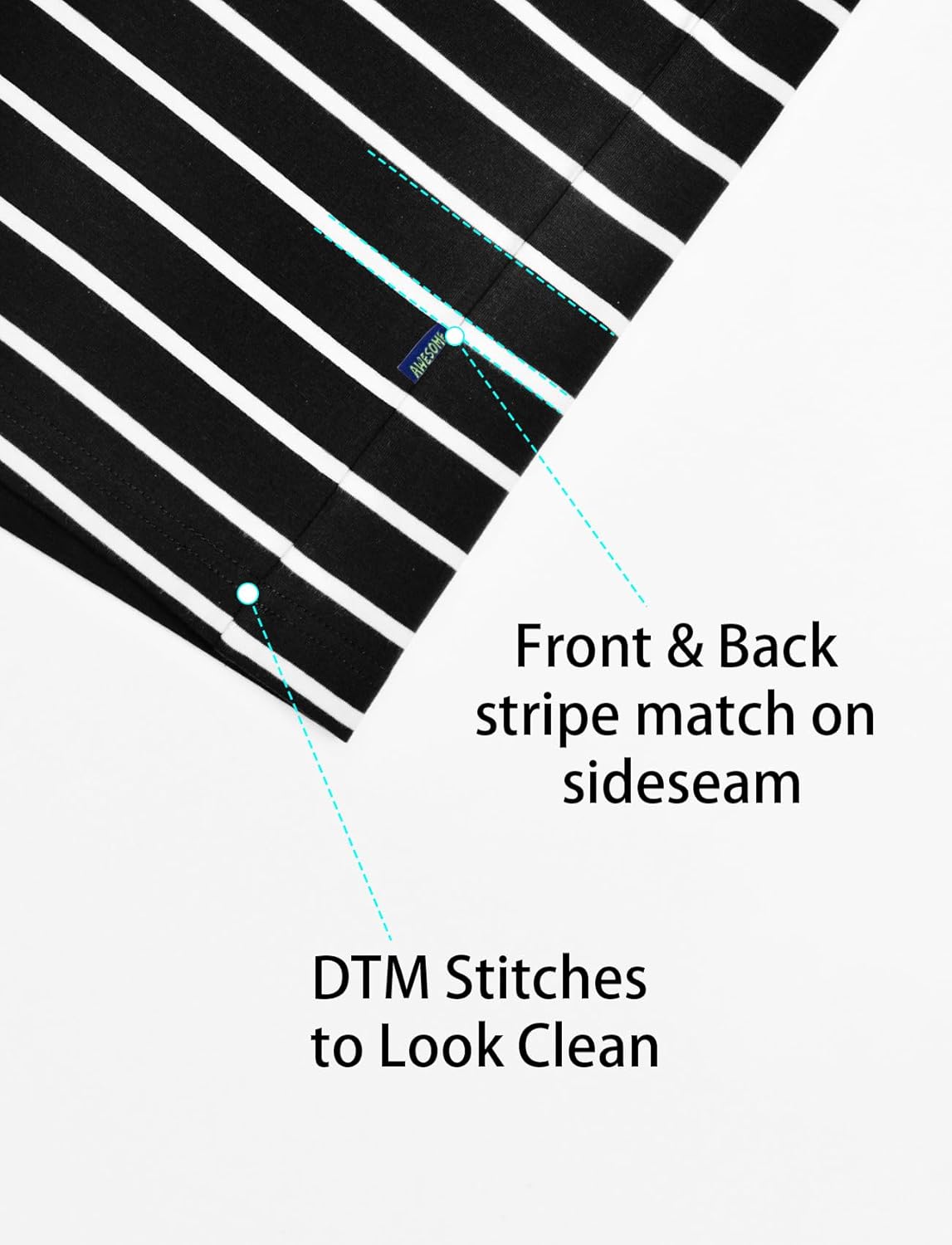 Zengjo Mens Striped T-Shirt Short Sleeve Crewneck Classic Horizontal Stripe Tee Top - Image 5