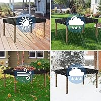 Vista 5 de Cubierta de mesa para exteriores, impermeable, 40 pulgadas de largo x 20 pulgadas de ancho x 4 pulgadas de alto, rectangular, 600D, anti-UV