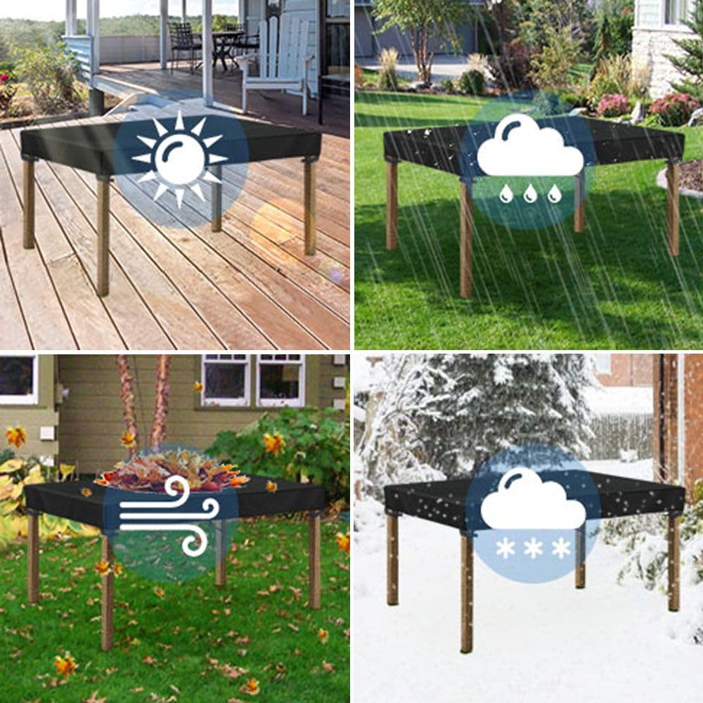 Flyace Housse Table de Jardin 600D Housse Plateau Table Jardin Housse de Salon de Jardin Exterieur Impermeable Housses pour Tables de Jardin Tissu Oxford Protection Table Jardin Exterieur 190x90x15cm