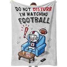BeneCharm Fathers Day Birthday Gifts for Men Dad, Funny Gifts for Boyfriend Husband, Im Watching Football Blanket for Fathers Day, Novelty Gift Throws Blanket for Mens, 60" x 50" Gray