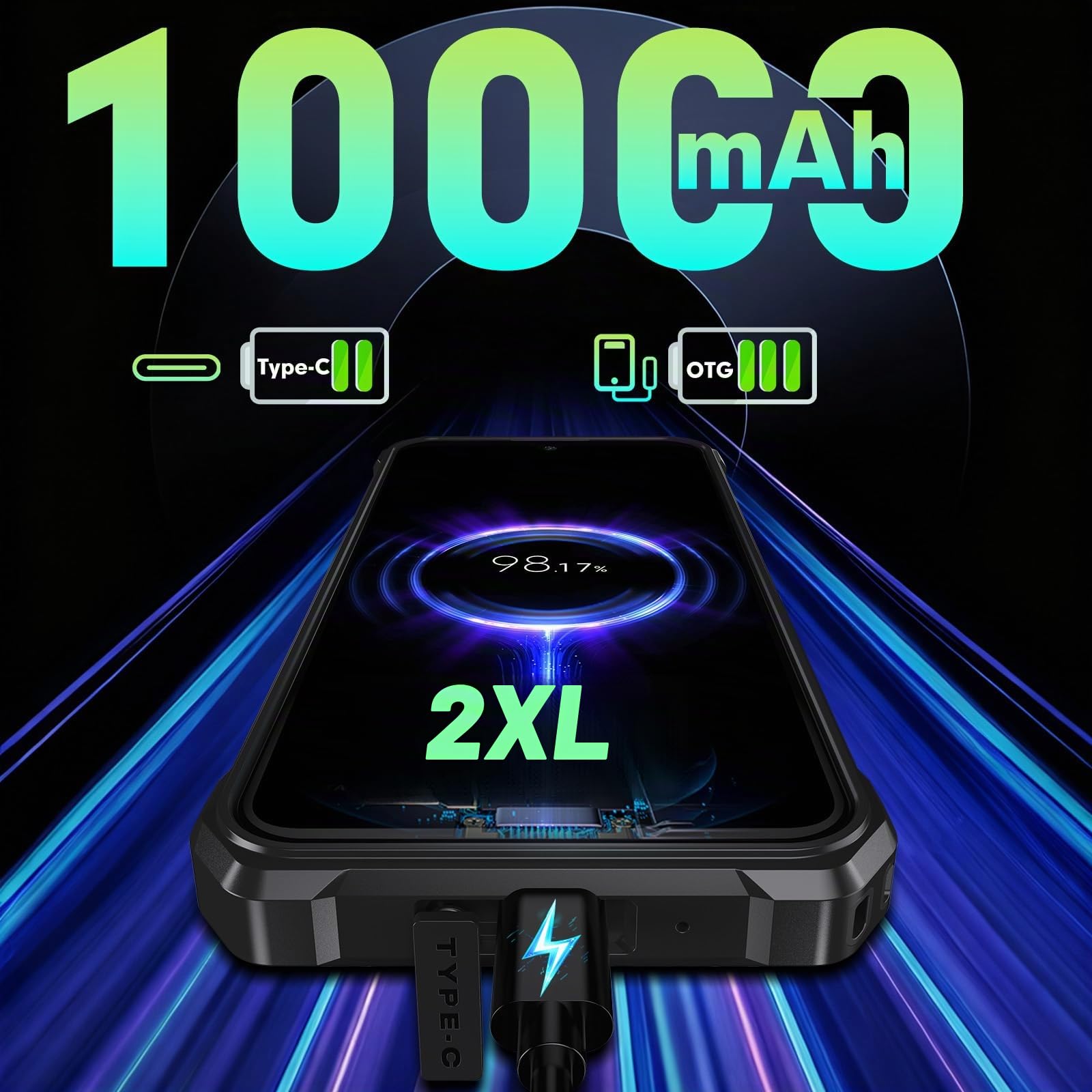 FOSSiBOT F110L Smartphone Rugged 10000mAh, Altoparlante 128dB Telefono indistruttibile, Android 15 12GB+128GB/2TB, Display 6.745” 50MP AI Dual Camera, IP68/69K 4G SIM(2026)