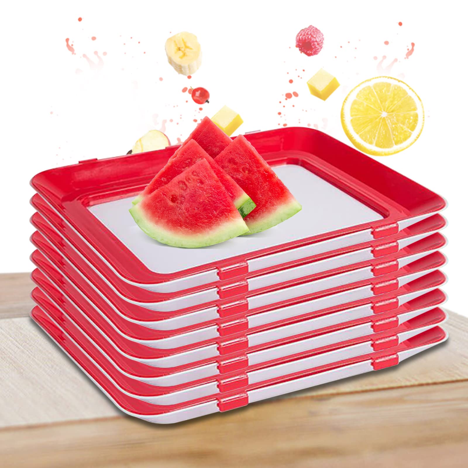 8 bandejas de conservación de alimentos, bandeja de almacenamiento creativa, herramientas de cocina, recipiente de almacenamiento para el frigorífico