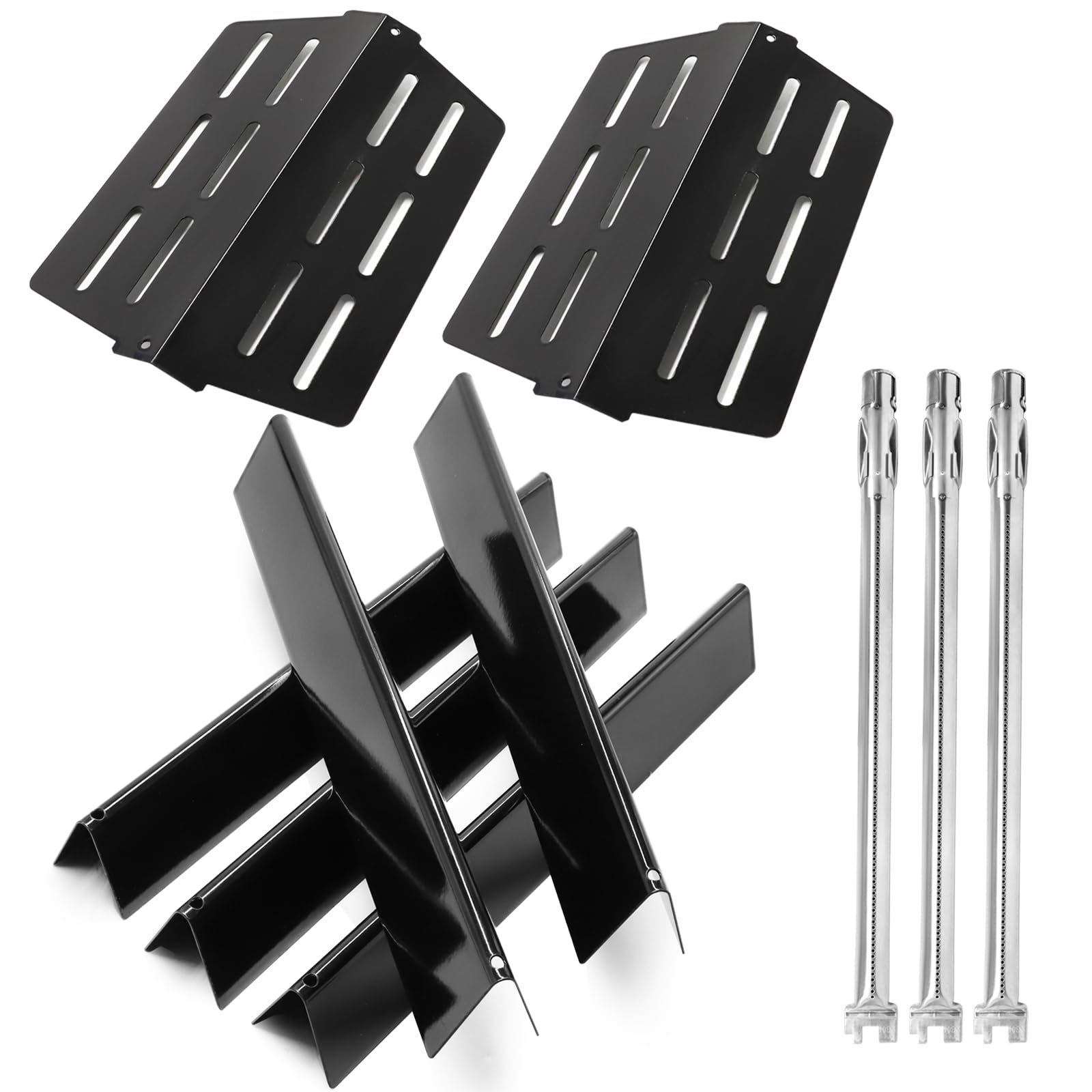 Criditpid Grill Replacement Parts for Weber Genesis E330 E310 S310 E320 S330 S320 EP330 EP310, Genesis Burner, 7621 Flavorizer Bars &amp; Heat Deflectors for Weber 7622 62752 Grill Parts.