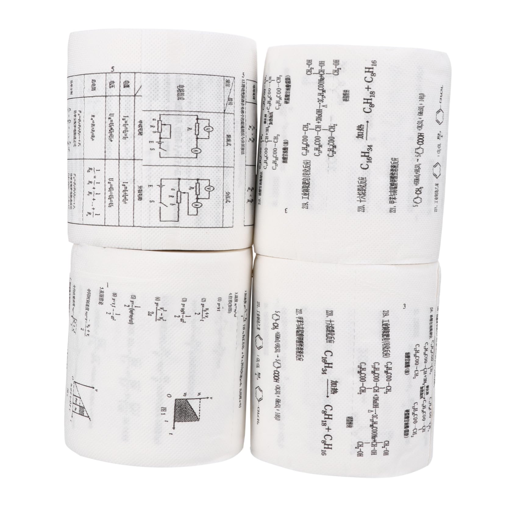 Papier toilette imprimé formules sciences idéal pour les WC du lycée et de la maison