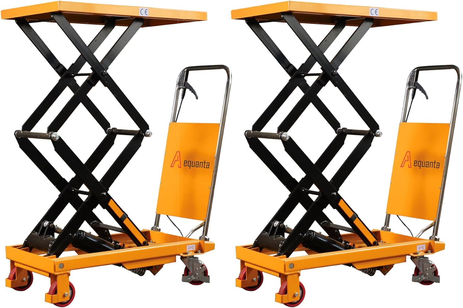 Aequanta Hydraulic Lift Table, Double Scissor Mobile Lift
