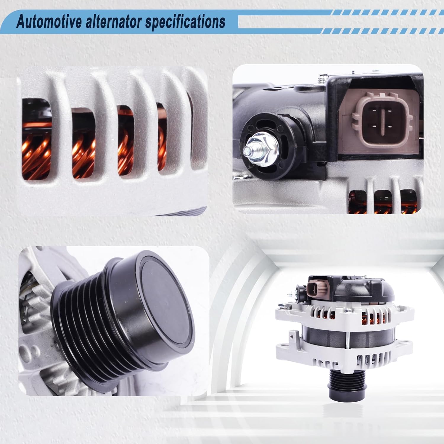 Alternator Compatible with 2007-2017 Camry 2008-2013 Highlander 09-12 RAV4 2011-2013 Venza 2005-2018 Avalon 2007-2009 RX350 3.5L V6 Replace for: 1042104830 27060-0P140 27060-31080 104210-2070