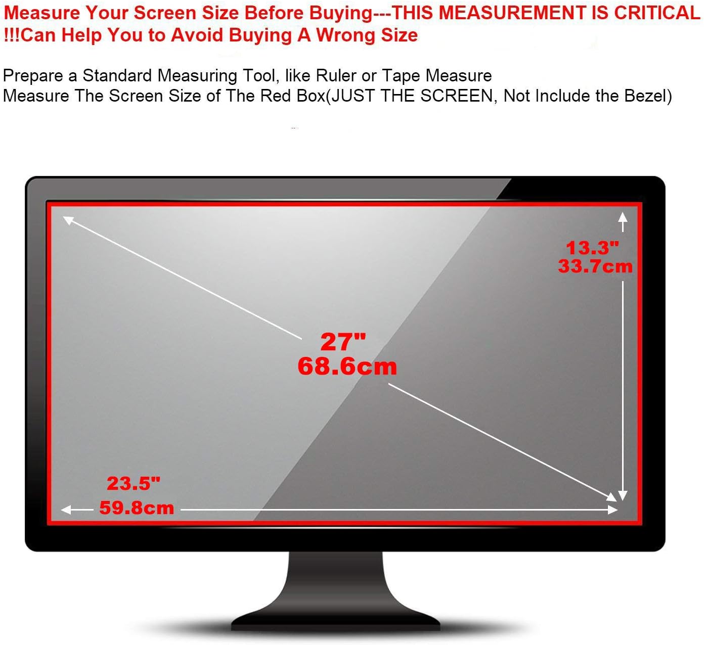 Amazon Com Forito 2 Pack 27 Inch Anti Glare Matte Screen Protector Compatible With 27 Widescreen Desktop Monitor With 16 9 Aspect Ratio Dell Asus Acer Viewsonic Amsung Aoc Hp Monitor 23 5 W X 13 3 H Computers Accessories