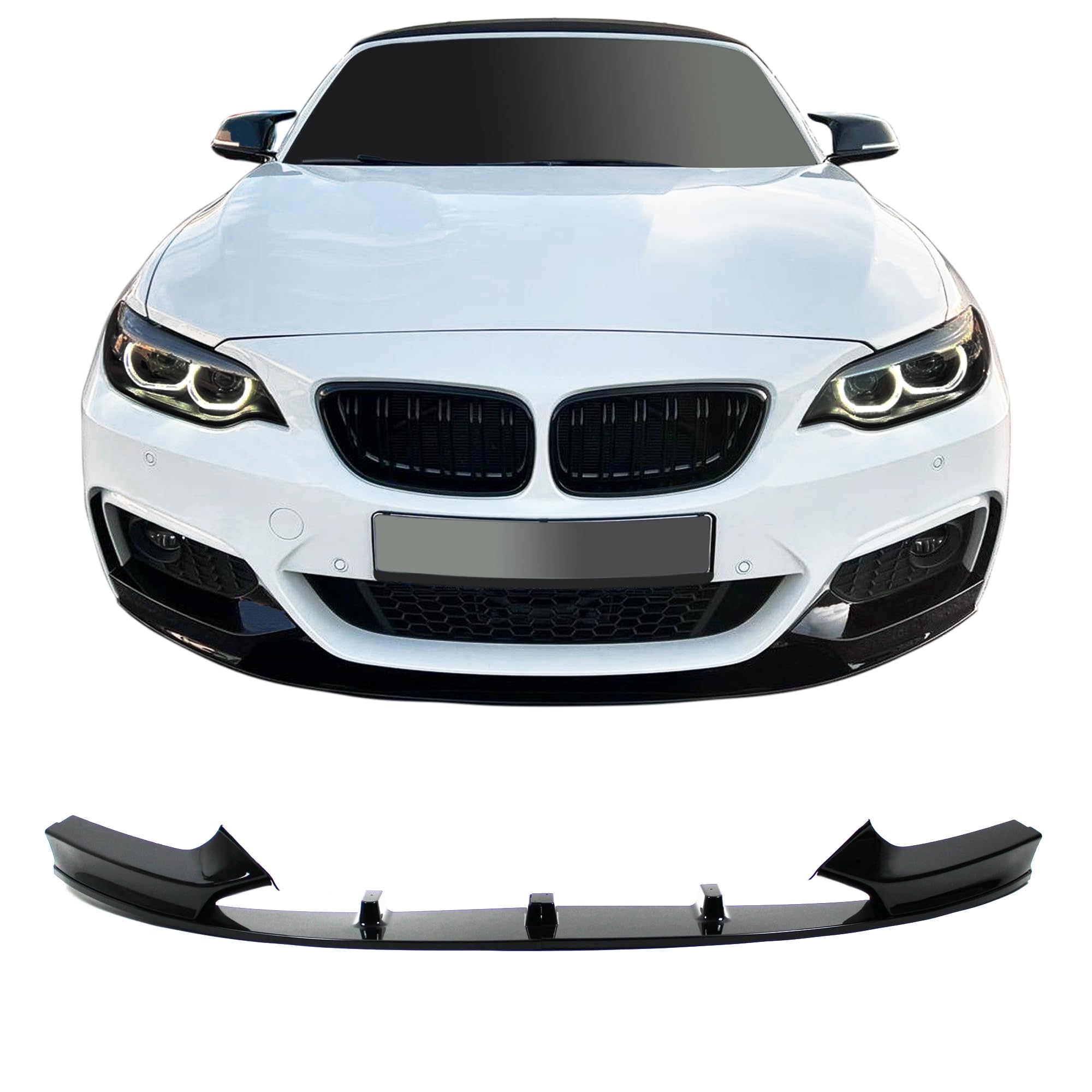 JOM 5111410-3JOM Front Spoiler Ansatz Lippe Stossstange Performance Look+ABE+ passend für F22 schwarz glänzend 2-teilig