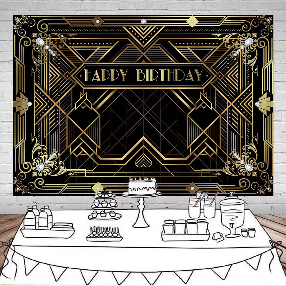 Ruini - Fondale Stile Anni '20, Decorazione Artistica Degli Anni '20, Motivo: The Great Gatsby, Per Adulti, Compleanno, Matrimonio, Anniversario, Festa, Decorazione Retrò, Sfondo Per Foto - 11